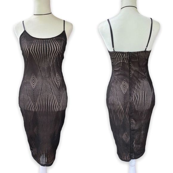 Guess Dresses & Skirts - Guess Sheer Black Lace Lorry Diamond Dress